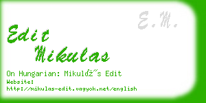 edit mikulas business card